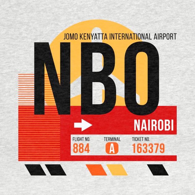 Nairobi (NBO) Airport // Sunset Baggage Tag by Now Boarding